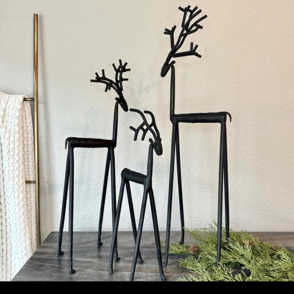 Pottery Barn dupe metal reindeer